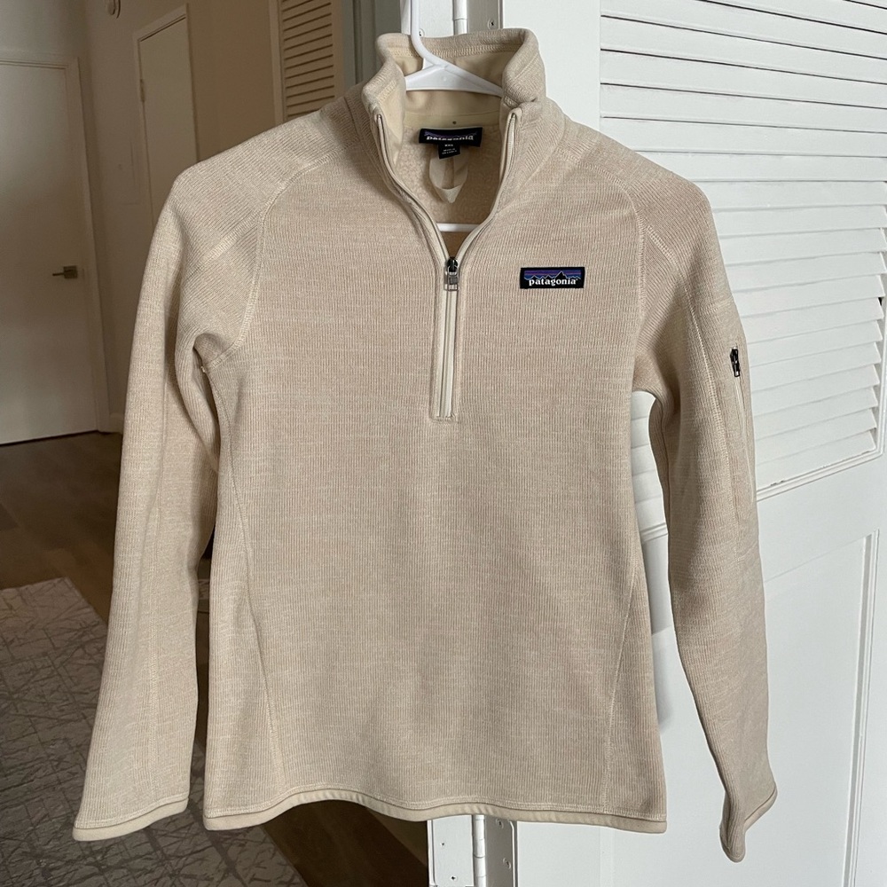Patagonia Cream Quarter-Zip Sweater